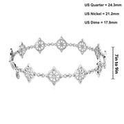 925 Sterling Silver Irish Celtic Four Point Link Bracelet - US Jewels