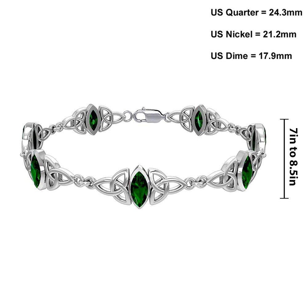 ADRIAN & Co Sterling Silver Collection Sterling Silver Oval Diamonte &  Emerald Inspired Pave Set Bracelet - Jewellery from Adrian & Co Jewellers UK