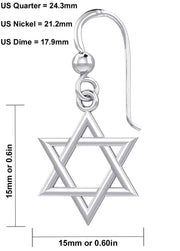 925 Sterling Silver Jewish Star of David Earrings - US Jewels