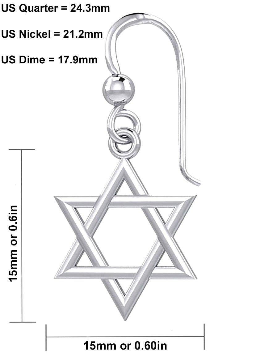 925 Sterling Silver Jewish Star of David Earrings - US Jewels