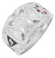 925 Sterling Silver or Vermeil Scottish Rite 32nd Degree Masonic Solid Back Ring - US Jewels