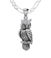 925 Sterling Silver Owl Bird Charm Animal Pendant Necklace - US Jewels