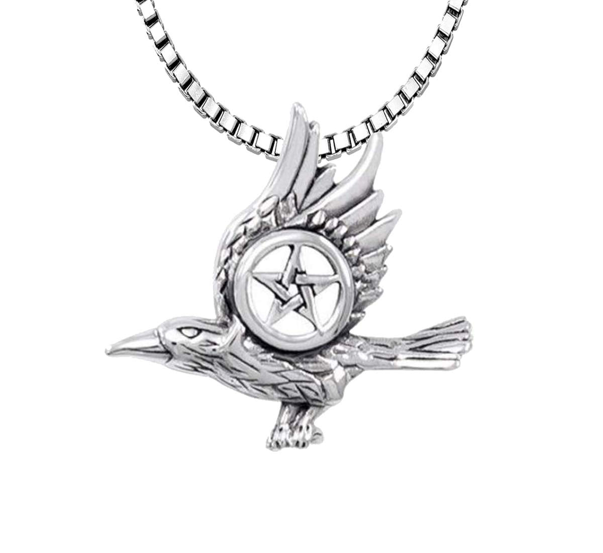 Sterling silver store raven pendant