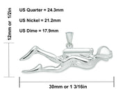 925 Sterling Silver Scuba Diver Nautical Pendant Necklace - US Jewels