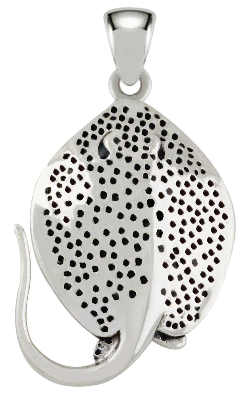 925 Sterling Silver Stingray Aquatic Pendant Necklace - US Jewels