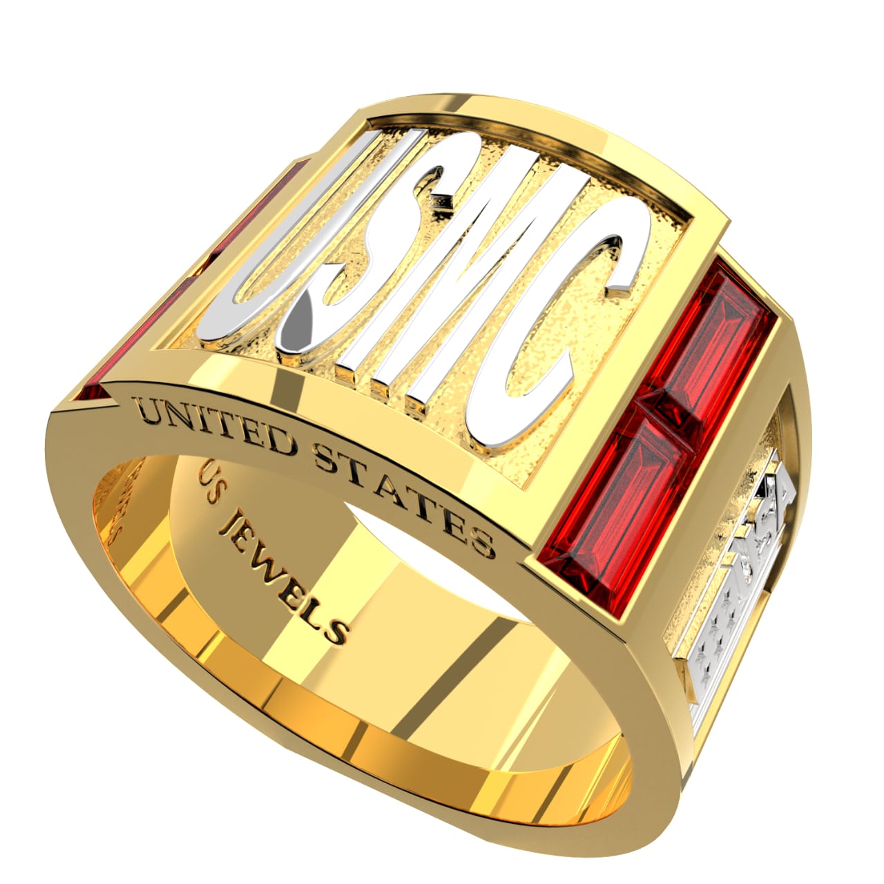 US Military Ring - USMC or Marine Corps 10k or 14k Yellow Gold or White ...