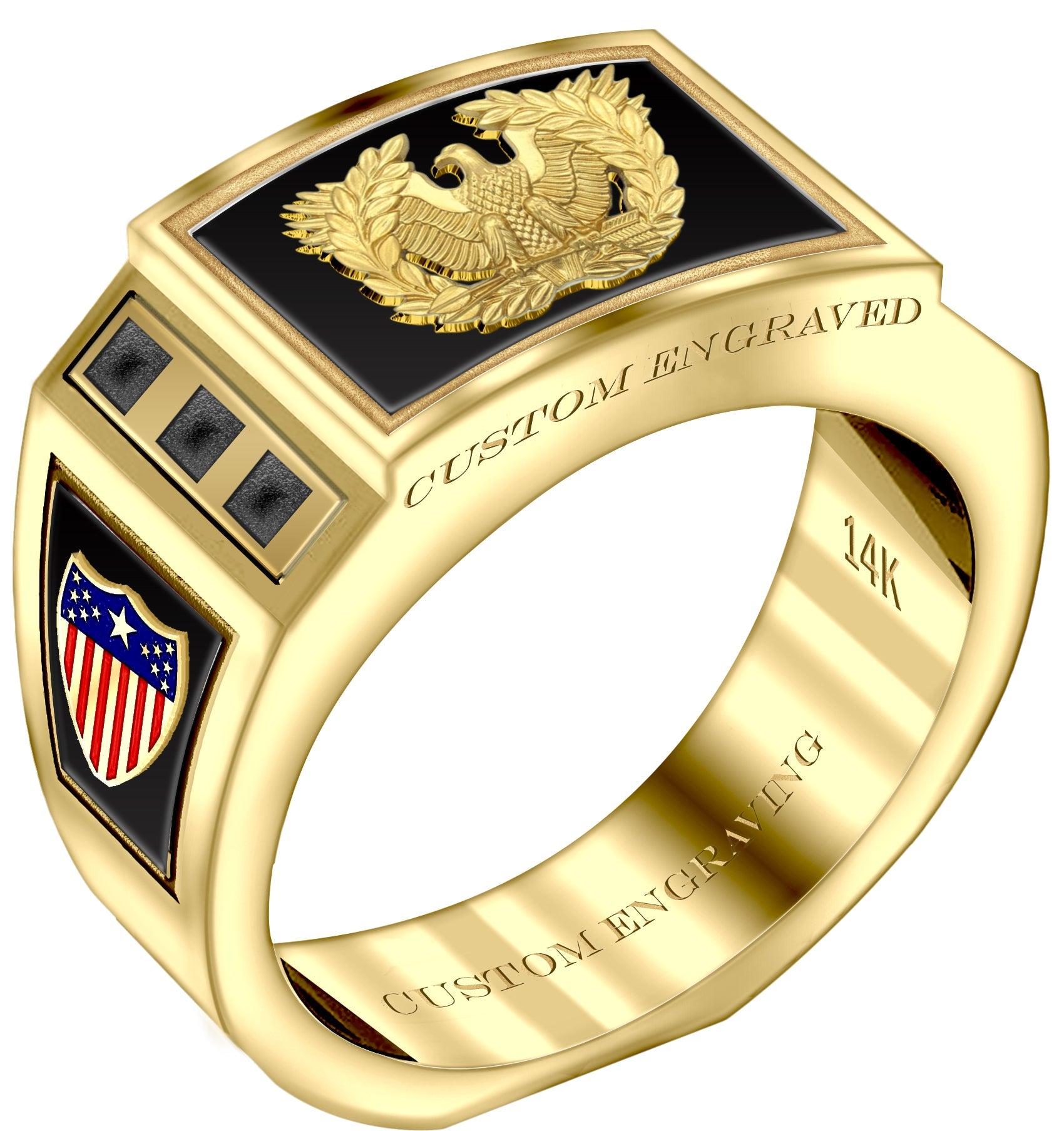 US Army military force American eagle Star 925 sterling silver men's ring |  Secretium