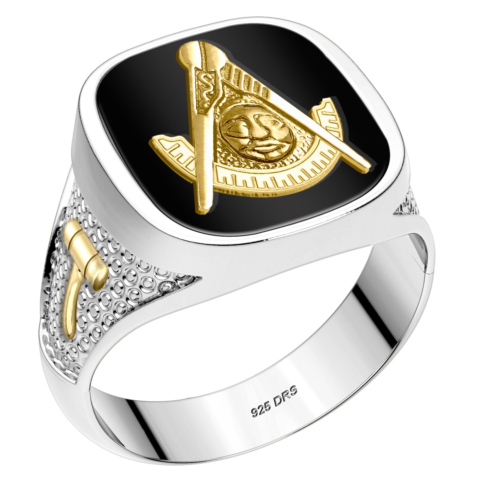 Customizable Silver with Solid Back Masonic Ring