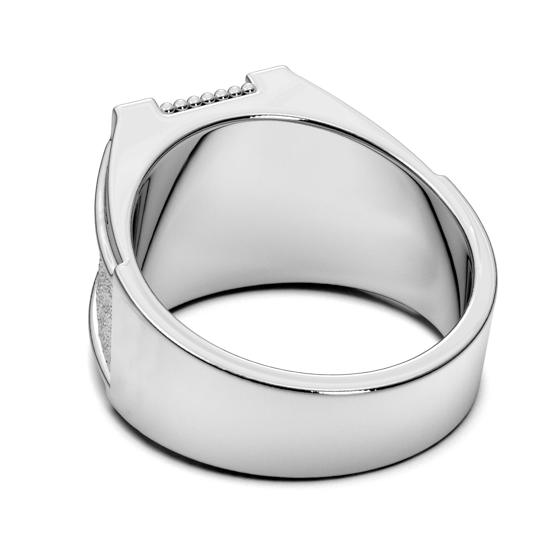 Customizable 925 Sterling Silver with Optional 10K or 14K Trim Solid Back Masonic Ring - US Jewels