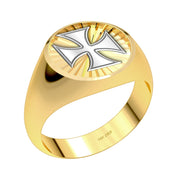 Customizable Men's 10k or 14k White or Yellow Gold Masonic Ring - US Jewels
