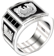 Customizable Solid Back 925 Sterling Silver Army Warrant Officer Ring - US Jewels