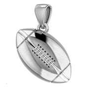 Extra Large 925 Sterling Silver 3D Football Pendant Necklace, 29mm - US Jewels