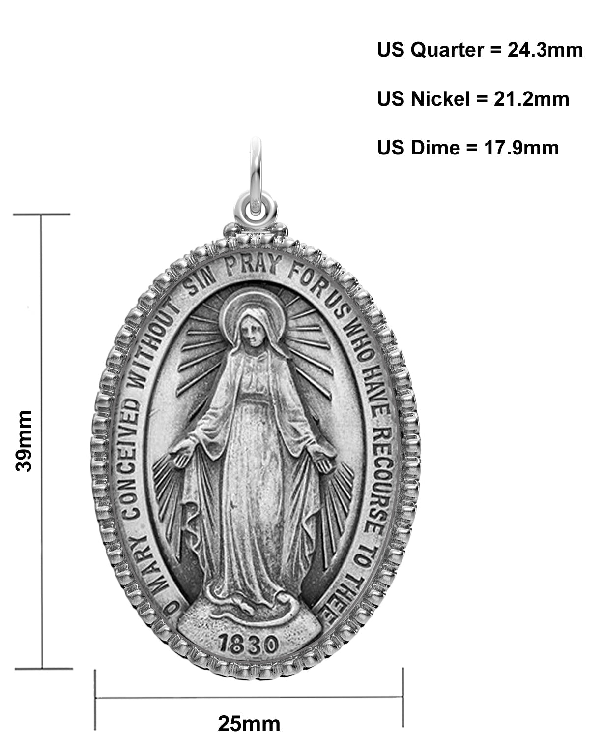 Virgin Mary Necklace - Silver Pendant In Antique Finish