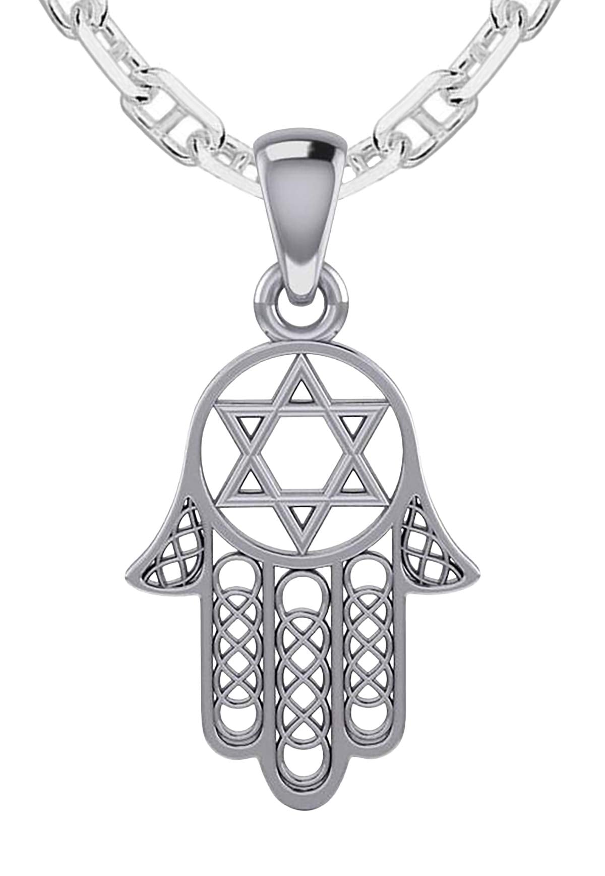 Crystal and Gold Star of David Hamsa Necklace by Michal Golan