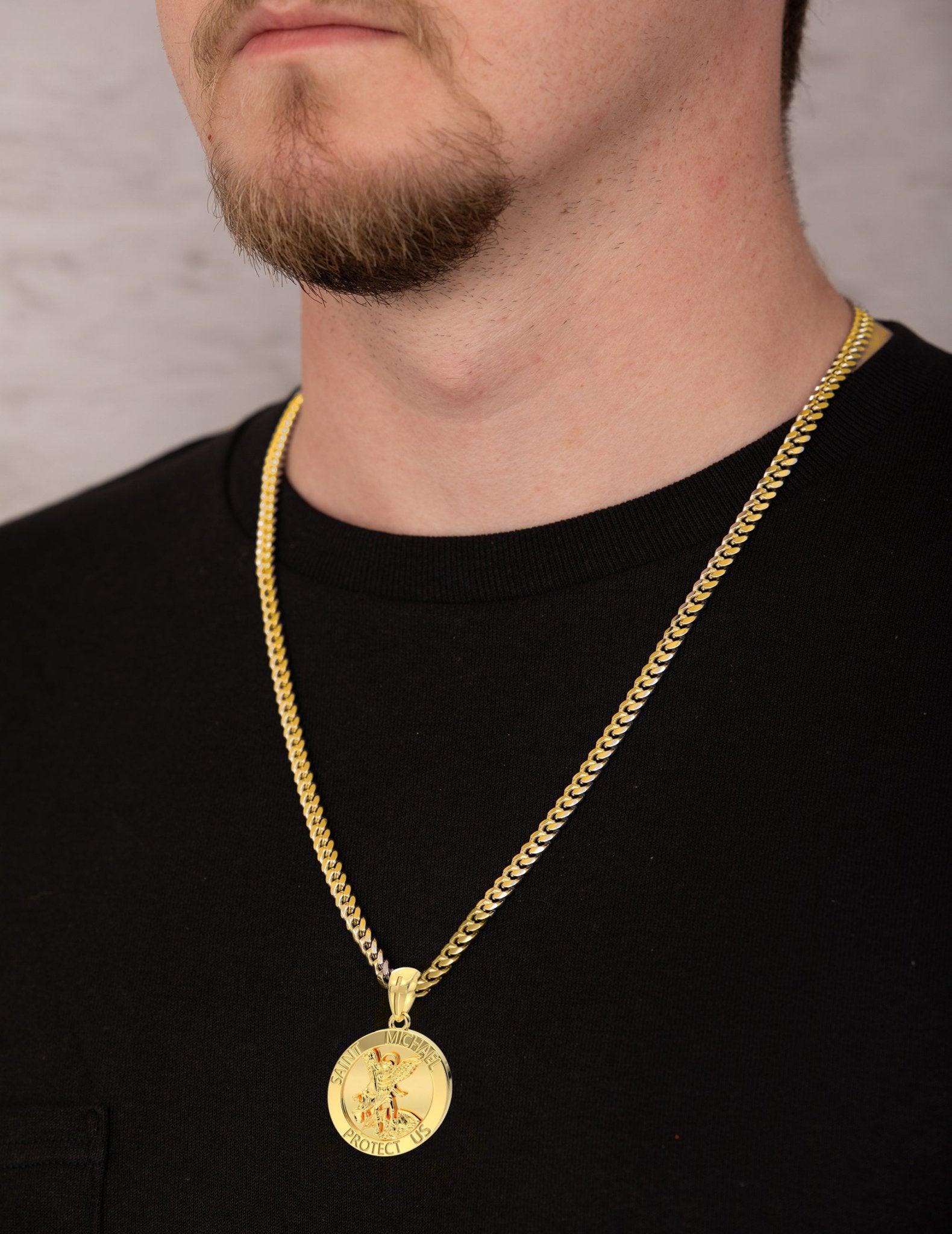 Gold St Christopher Pendant, Mens Gold Pendant, Proclamation Jewelry