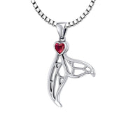 Ladies 1 1/8in 925 Sterling Silver Window to Universe Whale Tail Pendant Necklace - US Jewels