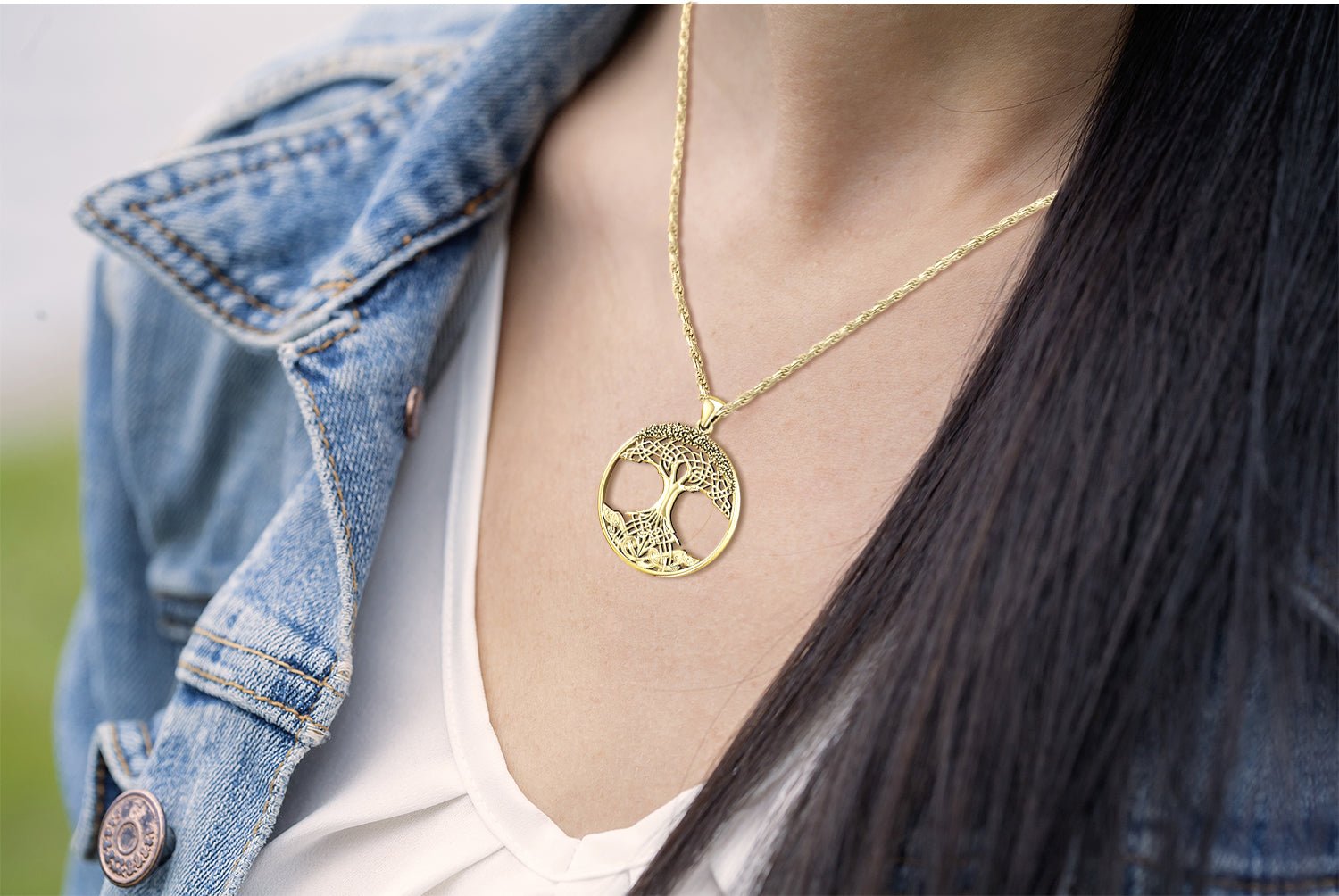 ネックレス・ペンダント EOU STUDIO THE TREE N1GOLD Tree Of Life Necklace - Gold Pendant With Polish Finish