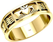 Gold Irish Claddagh Wedding Ring Band - US Jewels