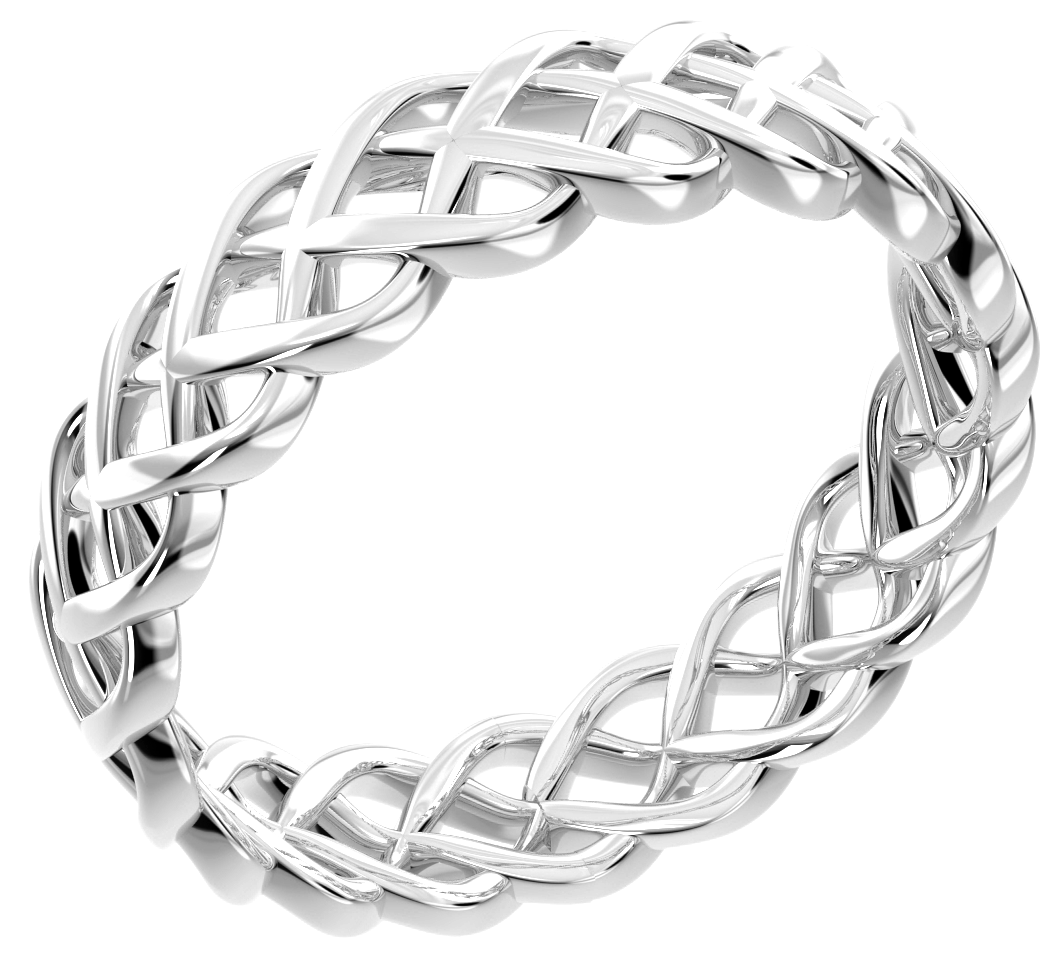 Ladies 10K or 14K Gold Irish Celtic Endless or Love Knot Wedding Ring Band, 4mm - US Jewels