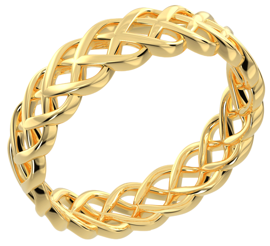 Ladies 10K or 14K Gold Irish Celtic Endless or Love Knot Wedding Ring Band, 4mm - US Jewels