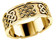 Ladies 10K or 14K Gold Irish Celtic Endless or Love Knot Wedding Ring Band - US Jewels