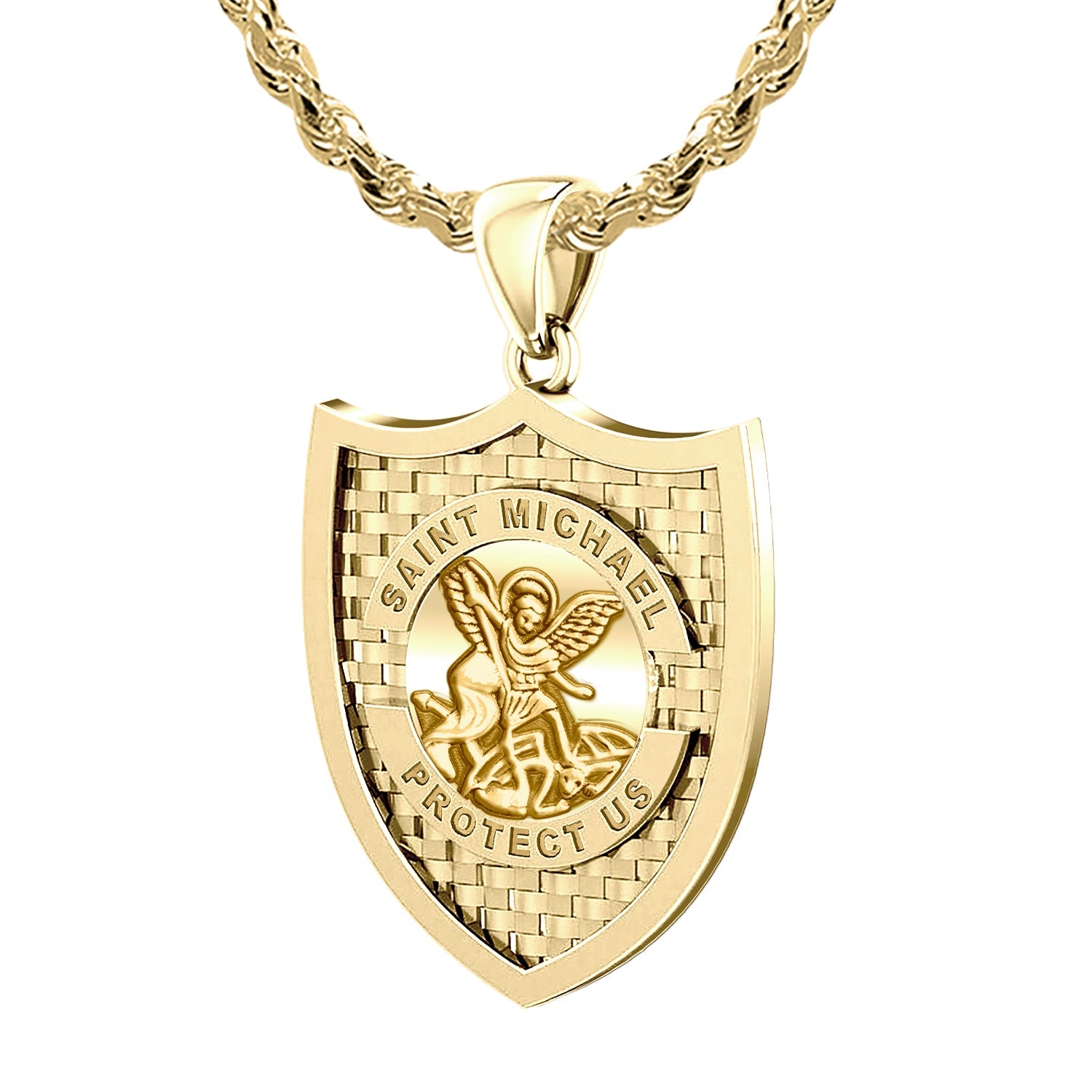 St michael pendant 14k on sale gold