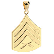Ladies 10k or 14k Yellow or White Gold Sergeant US Marine Corps Pendant - US Jewels