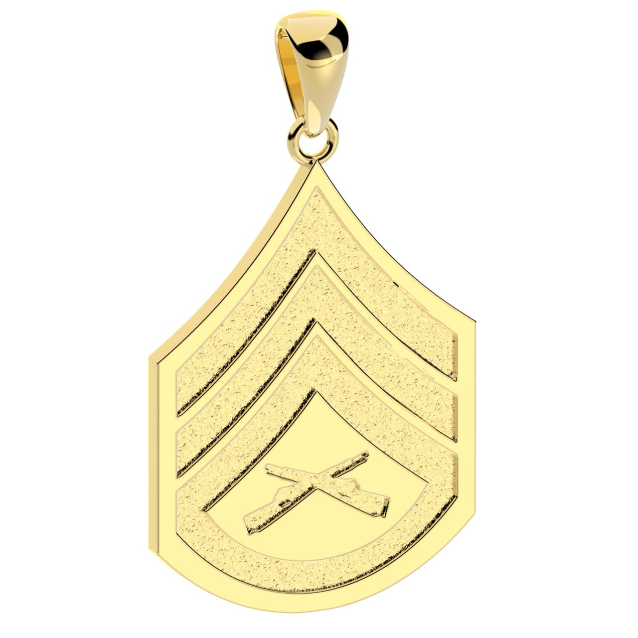 Ladies 10k or 14k Yellow or White Gold Staff Sergeant US Marine Corps Pendant - US Jewels