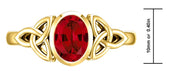 Ladies 10ky or 14ky Gold Irish Celtic Trinity Chatham Ruby July Birthstone Ring - US Jewels