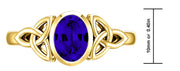 Ladies 10ky or 14ky Gold Irish Celtic Trinity Chatham Tanzanite December Birthstone Ring - US Jewels