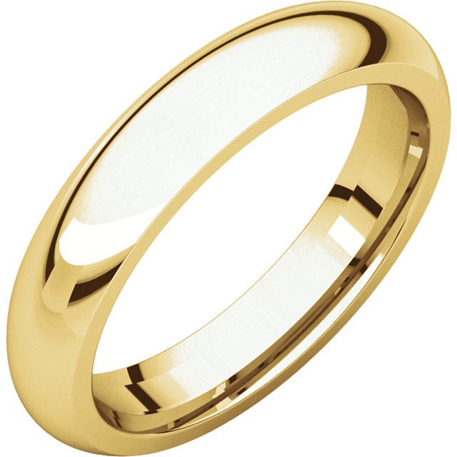 Ladies 14k Yellow Gold 4mm Half Round Wedding Bridal Band Ring - US Jewels