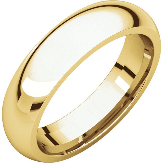 Ladies 14k Yellow Gold 5mm Half Round Wedding Bridal Band Ring - US Jewels