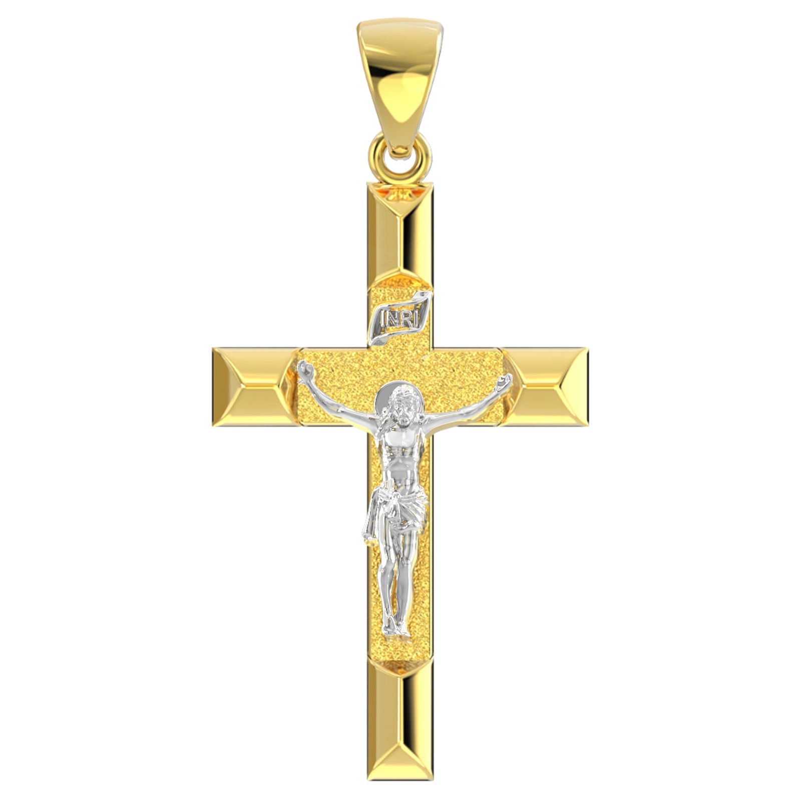 White gold hot sale crucifix womens