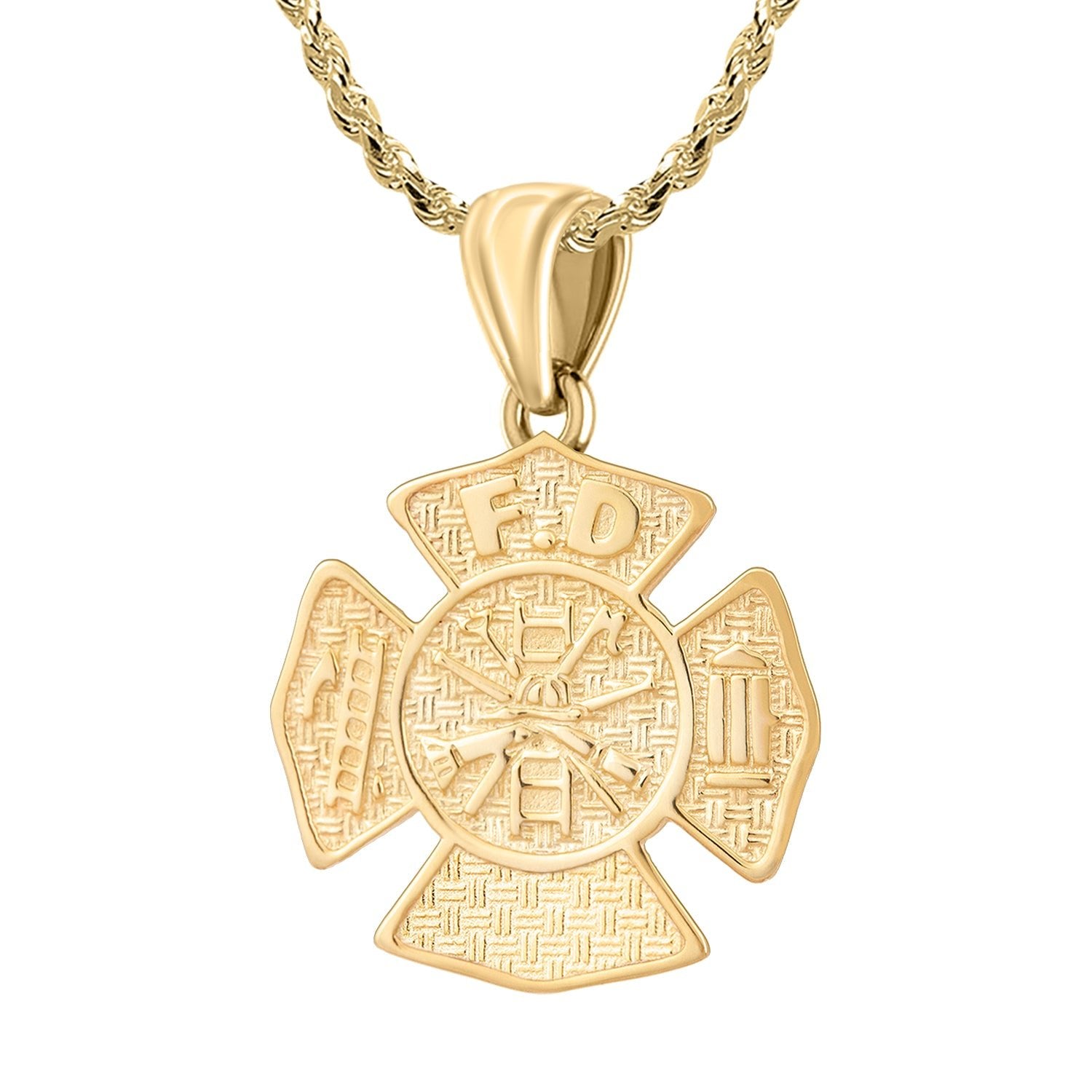 Sterling Silver Firefighter Maltese Cross Pendant | Hyo Silver