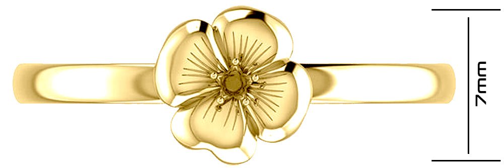 Women's 14k Yellow cheapest Gold Brushed Flower S