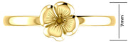 Ladies 14K Yellow Gold Floral Four Petal Flower Ring - US Jewels