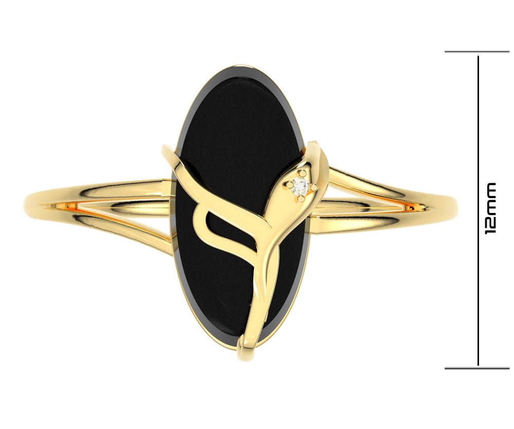 Oval black onyx store gold ring