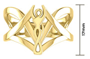 Ladies 14K Yellow Gold Goddess Ring - US Jewels