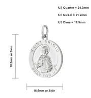 Ladies 925 Sterling Silver 18.5mm Polished Saint Brigid Medal Pendant Necklace - US Jewels