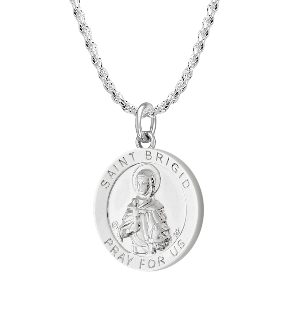 Saint Brigid round 2024 medal-pendant.