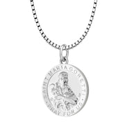 Ladies 925 Sterling Silver 18.5mm Polished Saint Maria Goretti Medal Pendant Necklace - US Jewels
