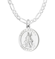 Ladies 925 Sterling Silver 18.5mm Polished Saint Rocco Medal Pendant Necklace - US Jewels