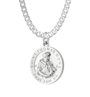 Ladies 925 Sterling Silver 18.5mm Polished Saint Thomas More Medal Pendant Necklace - US Jewels