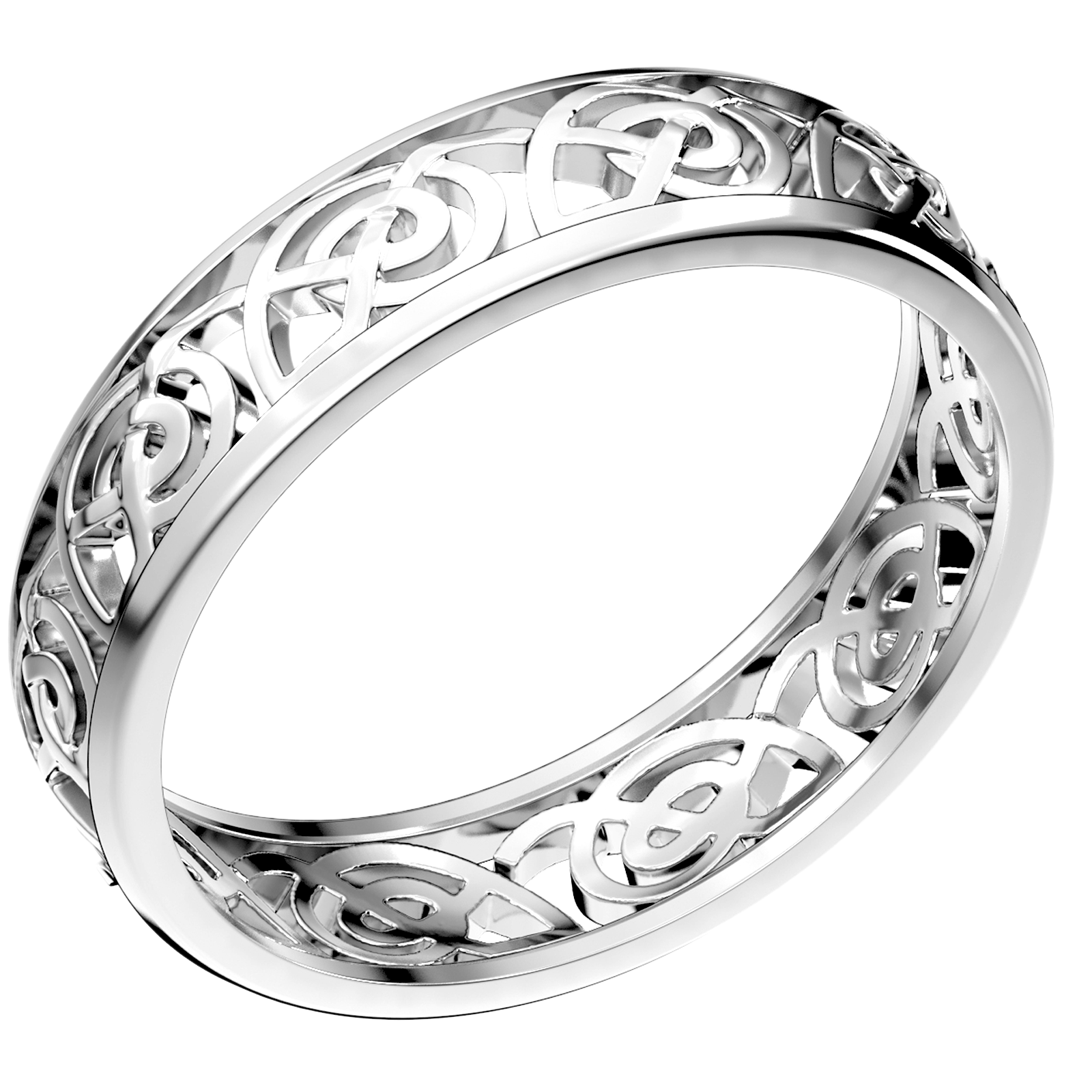 Ladies 925 Sterling Silver Celtic Love Knot Ring, 6mm - US Jewels