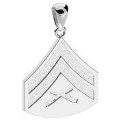 Ladies 925 Sterling Silver Corporal US Marine Corps Pendant - US Jewels