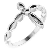 Ladies 925 Sterling Silver Cross Religious Band Ring - US Jewels