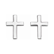 Ladies 925 Sterling Silver Cross Stud Earrings, Available in 2 Different Sizes - US Jewels
