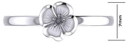 Ladies 925 Sterling Silver Floral Four Petal Flower Ring - US Jewels