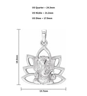 Ladies 925 Sterling Silver Ganesha Pendant - US Jewels