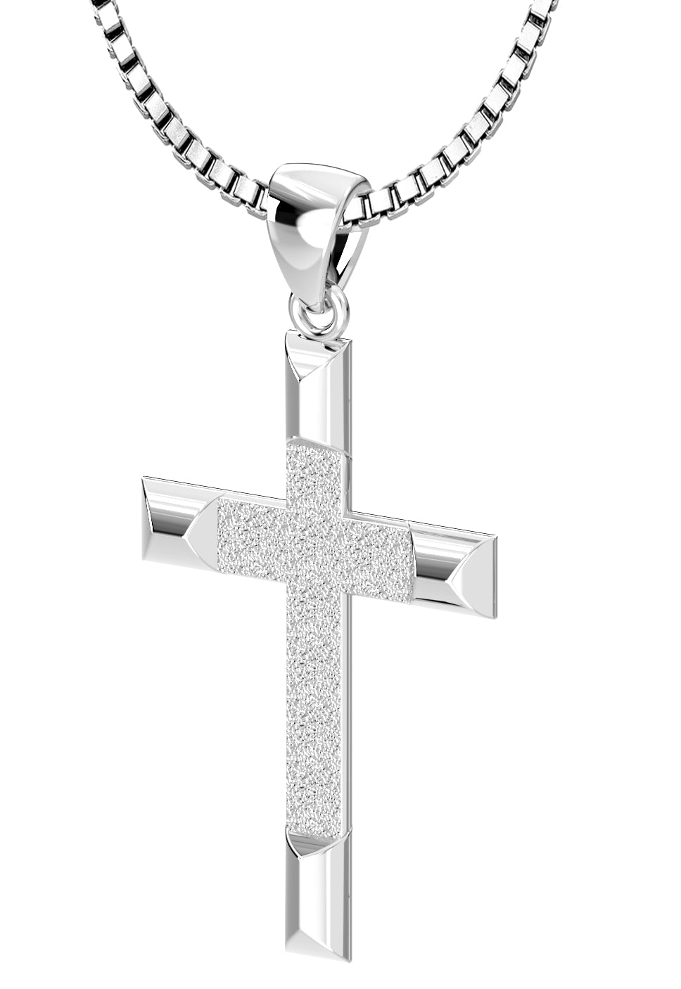 Ladies 925 Sterling Silver Cross Pendant -High Polished Finish